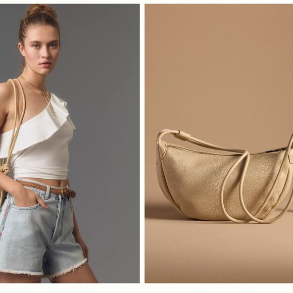 Mali + Lili Convertible Sling Bag in Brown Motif (Anthropologie) - Picture 4 of 6